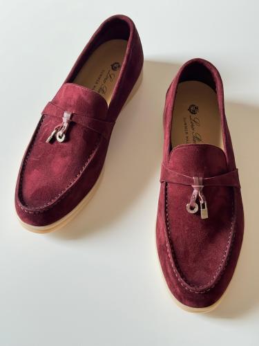 شوز فلات شامواه نسائي لوروبيانا لون خمري فاخر