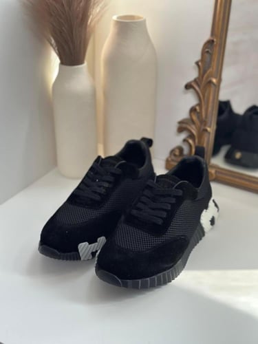 سنكرز هيرمز رجالي باونسينغ حذاء شبكي لون اسود H أب...