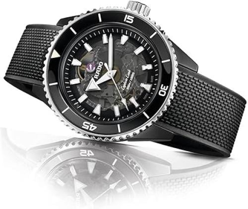 ساعة يد رجالية رادو كابتن كوك لون أسود فاخرة