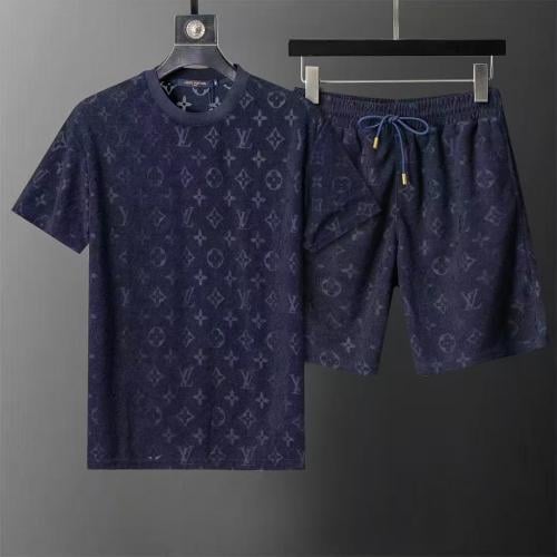 سيت صيفي رجالي لويس فيتون تيشيرت وشورت بنقشة مونوغ...