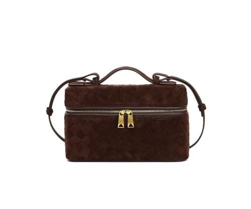 شنطة عصرية فينيتا بانج بانج مخملية بلون بني