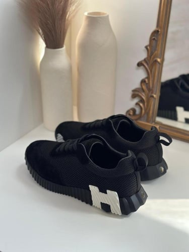 سنكرز هيرمز رجالي باونسينغ حذاء شبكي لون اسود H أب...