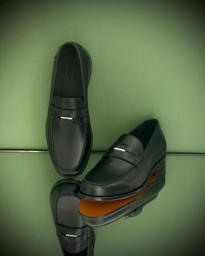 لوفرز رجالي ايرمز حذاء جلد ناعم لون اسود