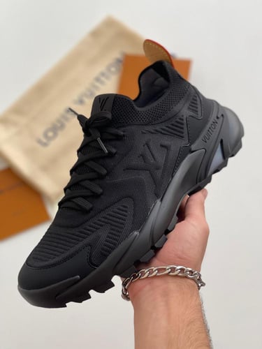 حذاء برباط لويس فيتون رن اواي تاتيك رجالي أسود