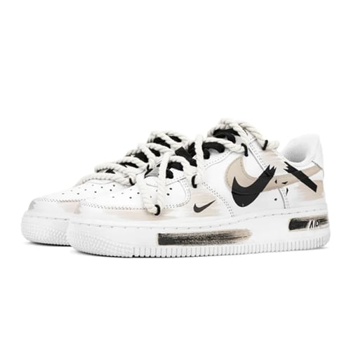 حذاء الجري نايكي ايرفورس 1 وايت لايت بيج للجنسين