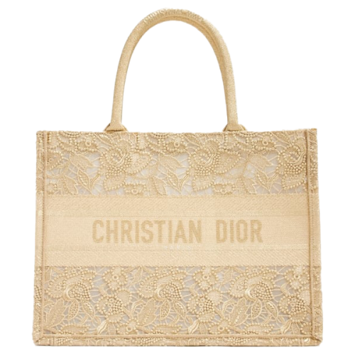 توت باق عصرية ديور قياس 36سم لون بيج مطرزة