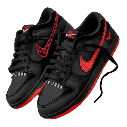 شوز نايكي SB دانك لو بات مان للجنسين أسود مع أحمر