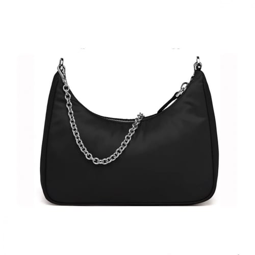 حقيبة كتف برادا نايلون أسود