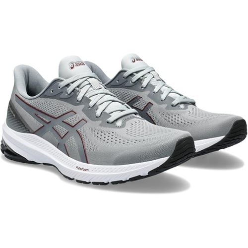 اسيكس حذاء جري رجالي GT-1000 12 لون رمادي مع أحمر...