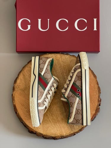 سنيكر نسائي قوتشي 1977 حذاء بأربطة للنساء بشعار GG...