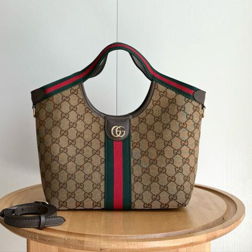 شنطة قوتشي جيلو نسائية صغيرة بنقشة GG باللون البني