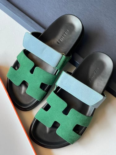 سليبر فلات بتصميم عصري للنساء هيرميس شايبر أخضر مع...