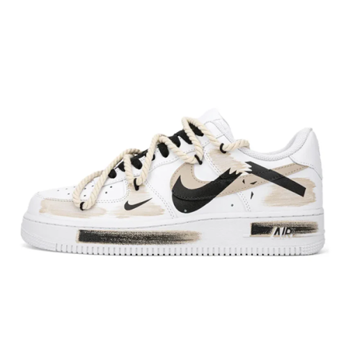 حذاء الجري نايكي ايرفورس 1 وايت لايت بيج للجنسين