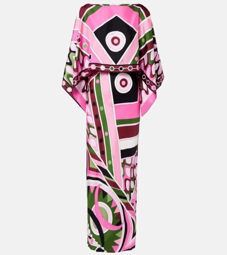 فستان بوتشي بقصة شراع بنقشة فيفارا ماكسي لون فوشيا