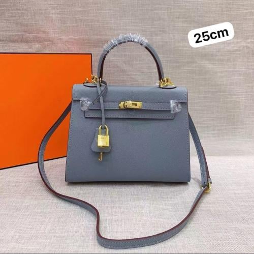 شنطة كتف ايرميس ميني كيلي 25سم جلد لون رمادي مميز