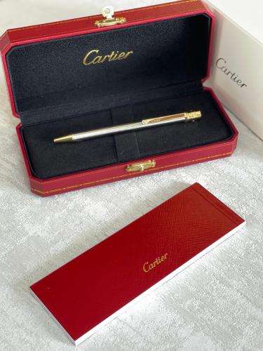قلم مكتبي كارتير حبر جاف بلون فضي وذهبي