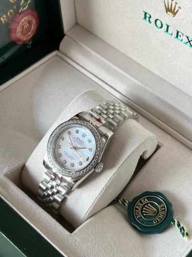 ساعة نسائي روليكس فاخرة ديت جست فضي