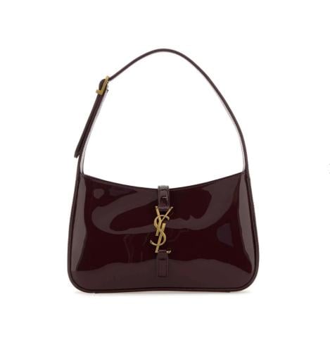 شنطة جلد لامع ايف سان لوران Le7 A5 لون بني أنيق 23...