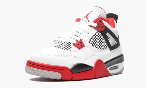 شوز اير جوردن 4 ريترو أحمر ناري أبيض أسود