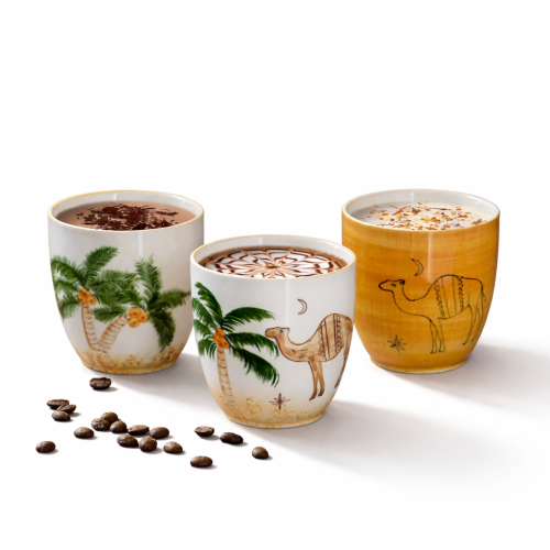 كوب قهوة سيراميك بتصميم نخلة وجمال – سعة 230 مل