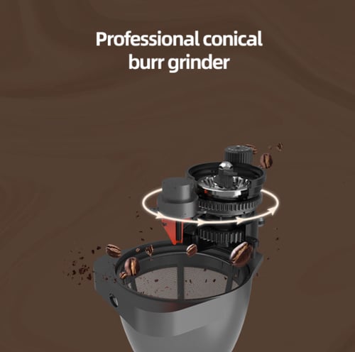 صانعة القهوة السوداء مع طاحونة | Coffee Maker