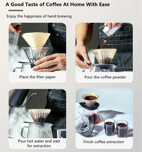 قمع V60 مع حامل اسود - 01 و 02 | V60 Dripper