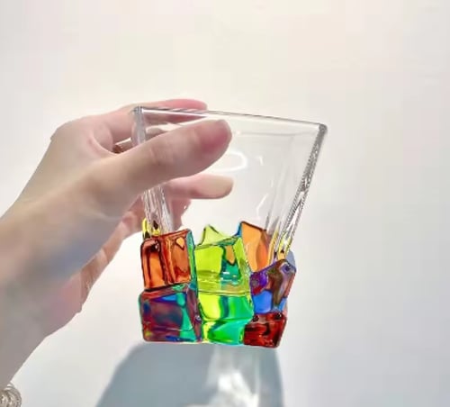 كوب زجاجي بألوان و أشكال عشوائية | Colorful Glass...