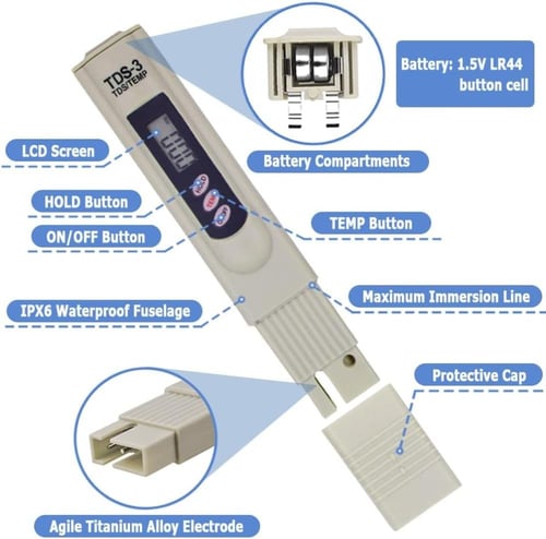 مقياس الملوحة الرقمي | Digital Tds Meter Tester