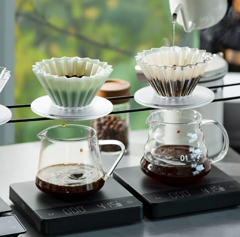 قمع الترشيح V60 شبيه اوريقامي مع قاعدة شفافة V60 D...