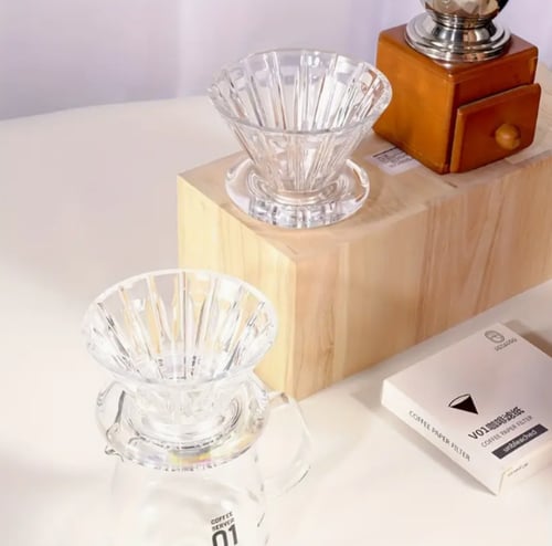 قمع تقطير V60 بقاعدة كروية - مقاس 01 - 02 | Coffee...
