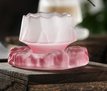 كوب زجاجي مع صحن 55 مل - الوان متعددة | Glass CUP