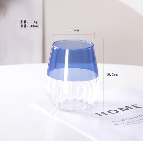 كوب قهوة زجاجي مزدوج الملمس - 435 مل | الوان متعدد...