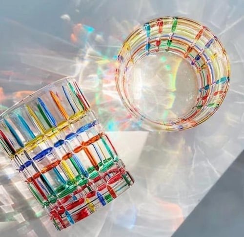 كوب زجاجي بألوان و أشكال عشوائية | Colorful Glass...