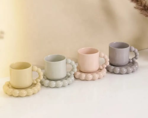 كوب حبات اللؤلؤ - الوان مختلفة | CERAMIC CUP