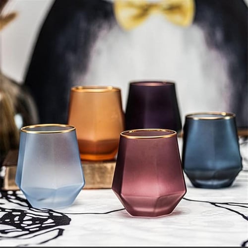 كوب زجاجي مضلع ضبابي 300 مل | CUP