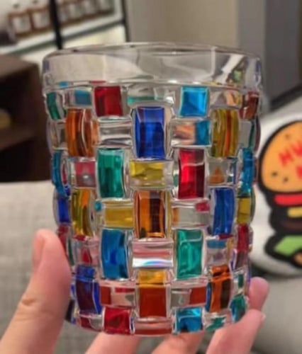 كوب زجاجي بألوان و أشكال عشوائية | Colorful Glass...