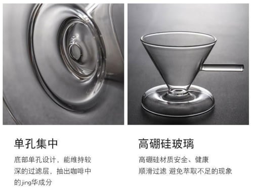 طقم قمع مع سيرفر زجاجي شفاف V60 Dripper | V60