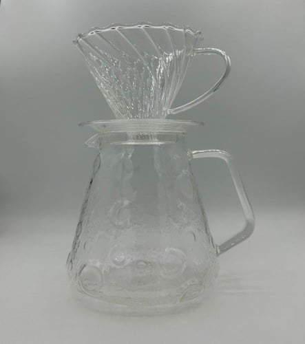 طقم تقطير شفاف V60 - زجاجي | V60 Dripper Set 02