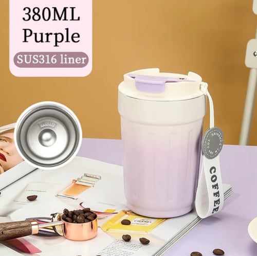 كوب ستيل مطلي بالسيراميك حافظ للحرارة - الوان مختل...