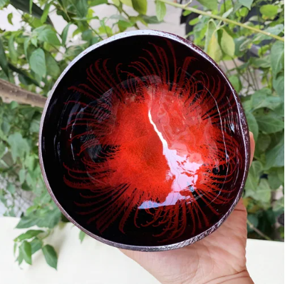 وعاء جوز الهند زخرفة داخلية لجمع البن و وزنه | 95...