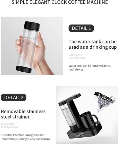 صانعة قهوة مع ساعة مدمجة - 500 مل | Drip Clock Cof...