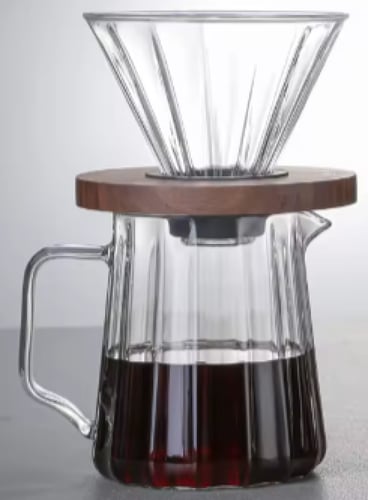 طقم تقطير كلاسيك V60 انيق - زجاجي | V60 Dripper Se...