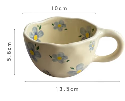 كوب سيراميك مع رسومات بنمط الورد - رسومات مختلفة |...