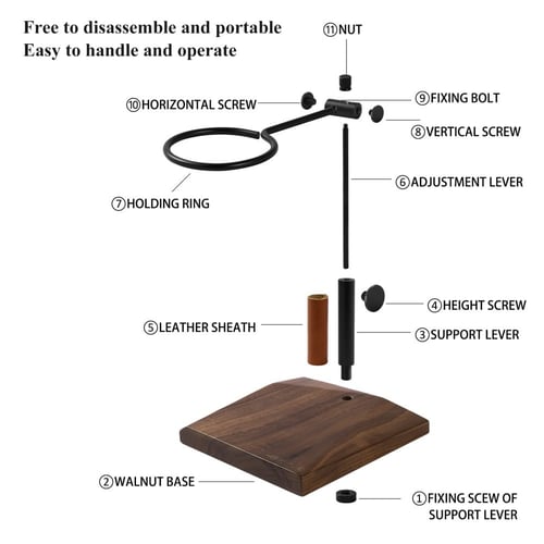 ستاند V60 فاخر - بومبر مصنوع من خشب الجوز | STAND...
