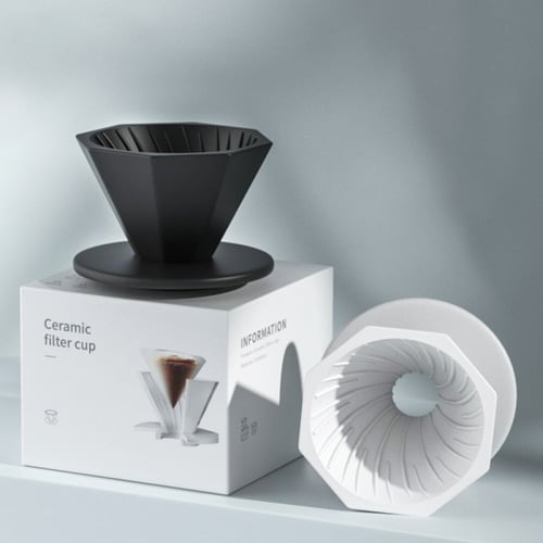 قمع سيراميك للتقطير - مضلع | Ceramic Dripper Ribbe...