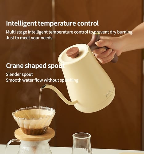 غلاية بمقبض خشبي 800 مل - الوان متعددة | Electric...