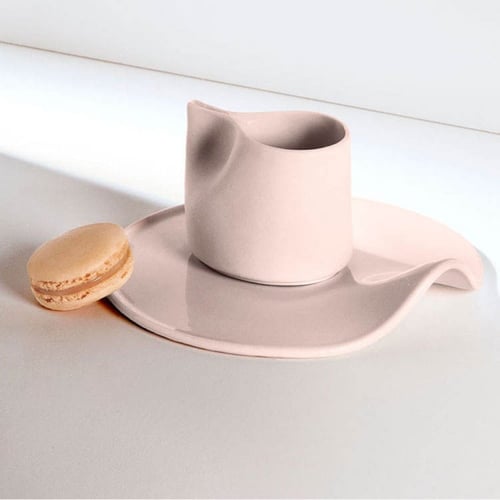 كوب سيراميك مائل مع صحن 180 مل | CERAMIC Cup