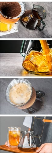 سيرفر V60 - زجاجي اسود و عسلي فاخر | V60 Server Bl...