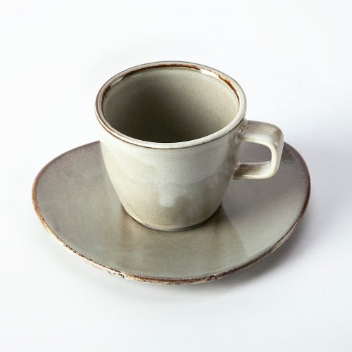 كوب سيراميك بيج مع صحن 210 مل | CERAMIC GREEN