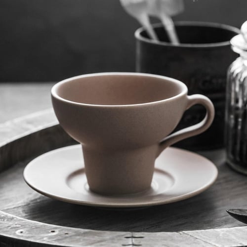 كوب سيراميك فخار مع صحن 150 مل | CERAMIC Pottery